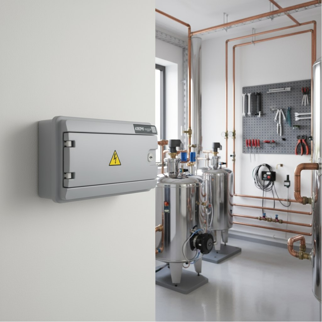 Корпус навесной KRZMI ЩРН-П-12, 12 модулей, глухая дверь, IP65, 124х226х397 мм