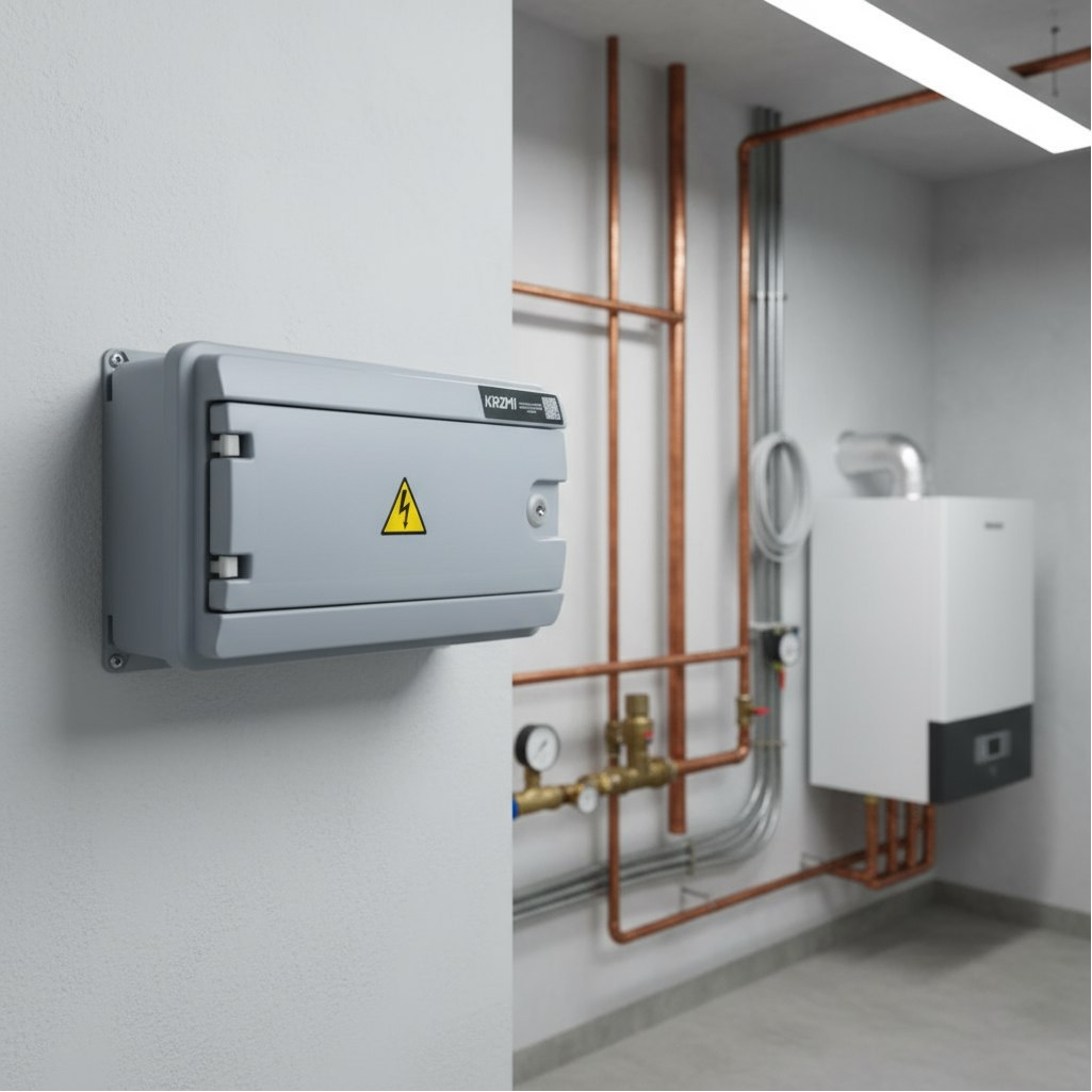 Корпус навесной KRZMI ЩРН-П-12, 12 модулей, глухая дверь, IP65, 124х226х397 мм