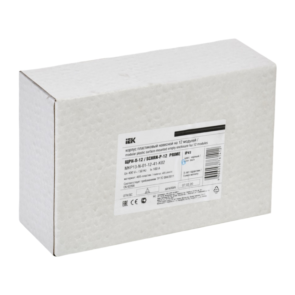 Корпус пластиковый навесной IEK Prime ЩРН-П-12, MKP13-N-01-12-41-K02, IP41, 12 модулей, черный 