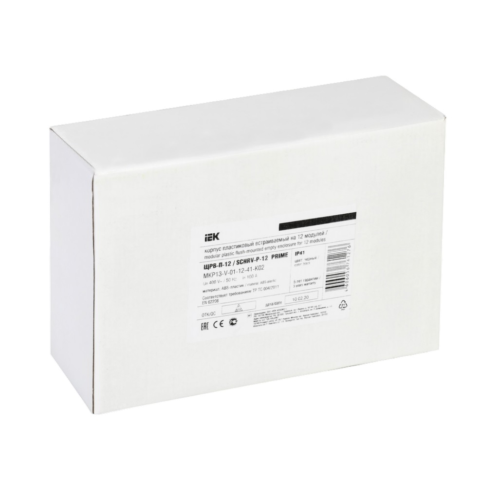 Корпус пластиковый встраиваемый IEK Prime РВ-П-12, IP41, MKP13-V-01-12-41-K02, черный