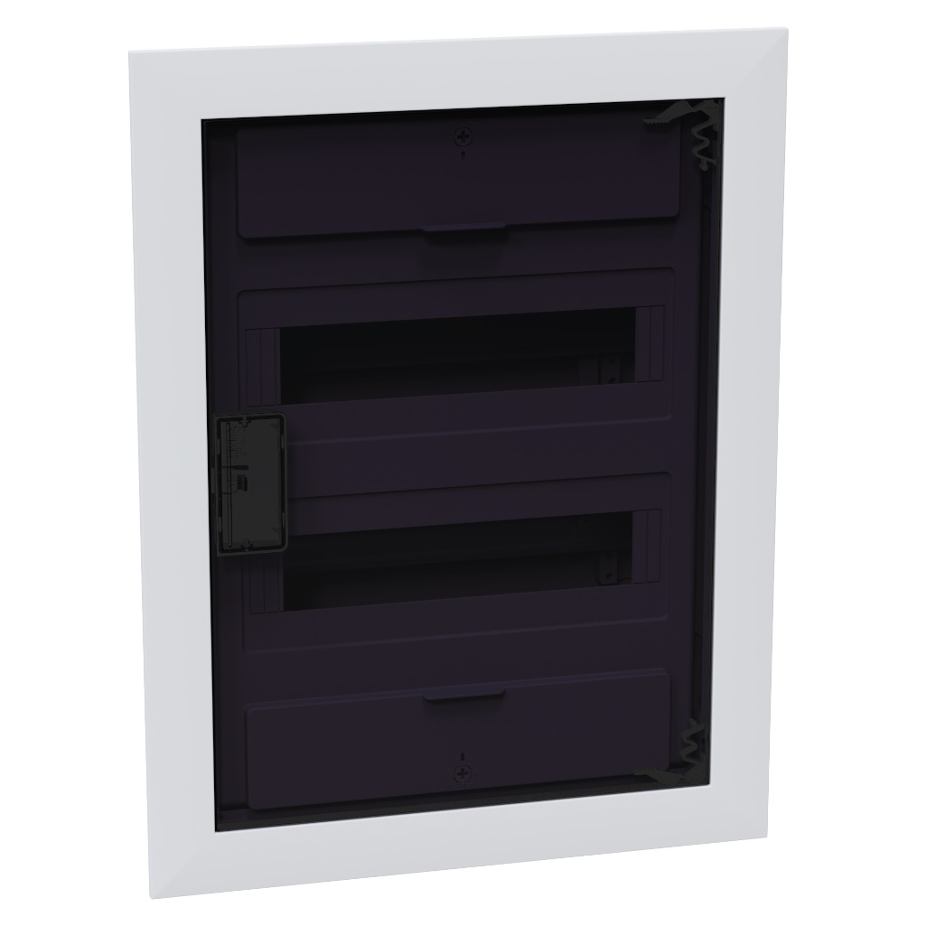 Корпус пластиковый встраиваемый КЭАЗ OptiBox Pro 24-VKR-IP40, 379800, 24 модуля, прозрачная черная дверца