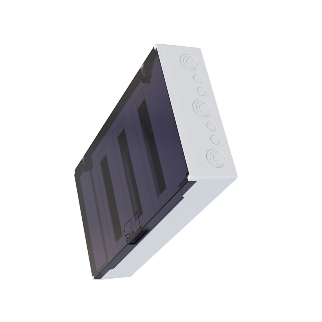 Корпус пластиковый навесной КЭАЗ OptiBox Pro 36-NKR-IP40, 379803, IP40, 36 модулей, прозрачная черная дверца