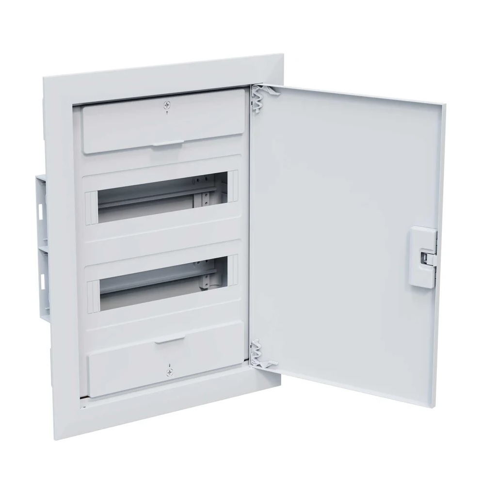 Корпус пластиковый встраиваемый КЭАЗ OptiBox Pro 24-VNR-IP40, 379799, 24 модуля, белая дверь