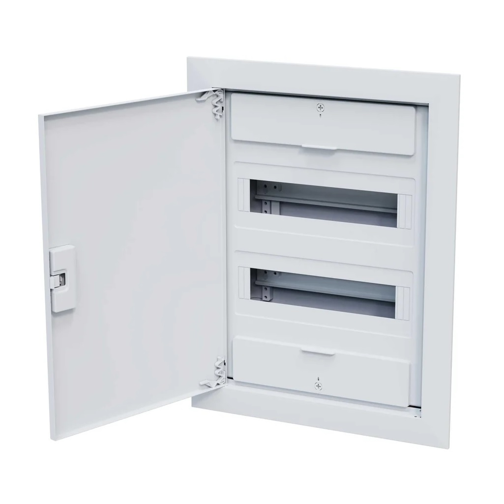 Корпус пластиковый встраиваемый КЭАЗ OptiBox Pro 24-VNR-IP40, 379799, 24 модуля, белая дверь