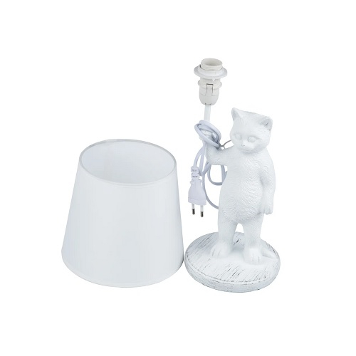 Светильник настольный Uniel UML-B465 WHITE E14 Кот белый