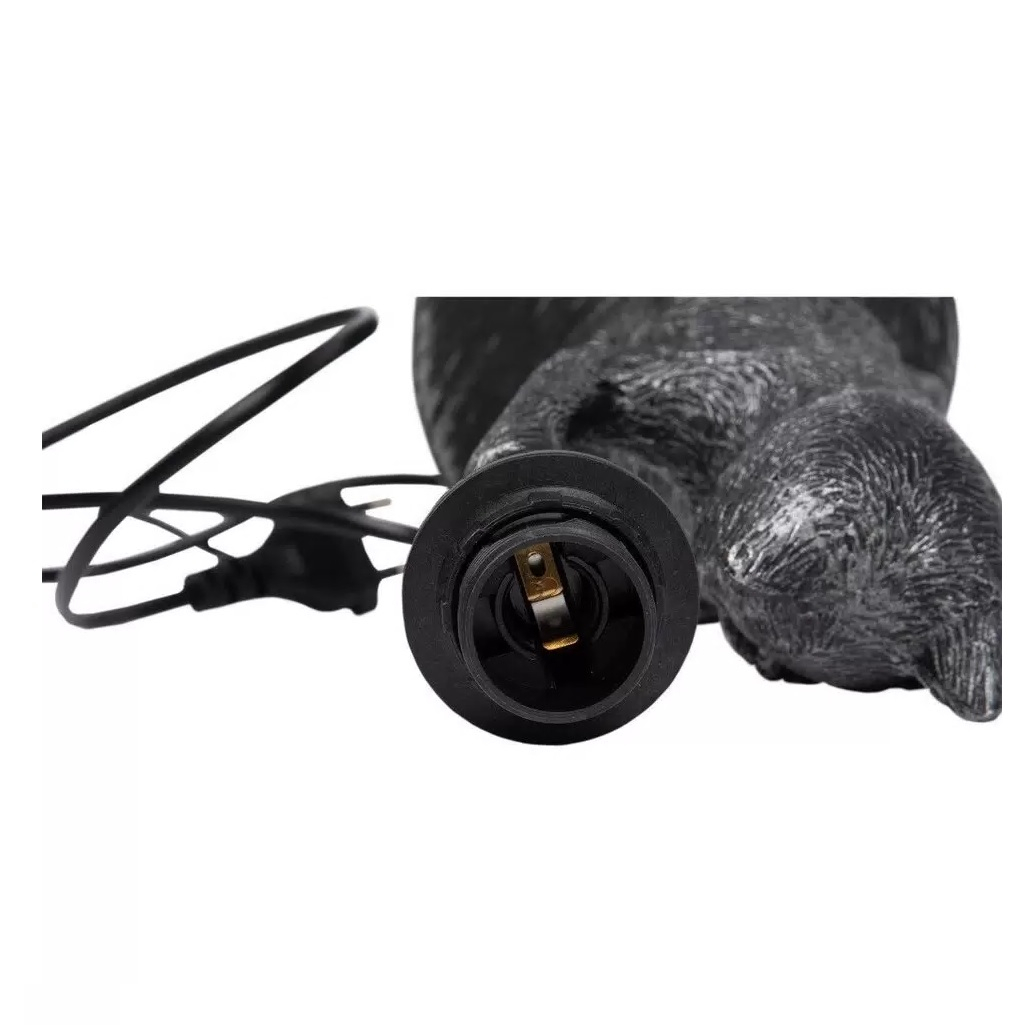 Светильник настольный Uniel UML-B465, UL-00013444, silver/black, 40Вт, E14, Кот черный