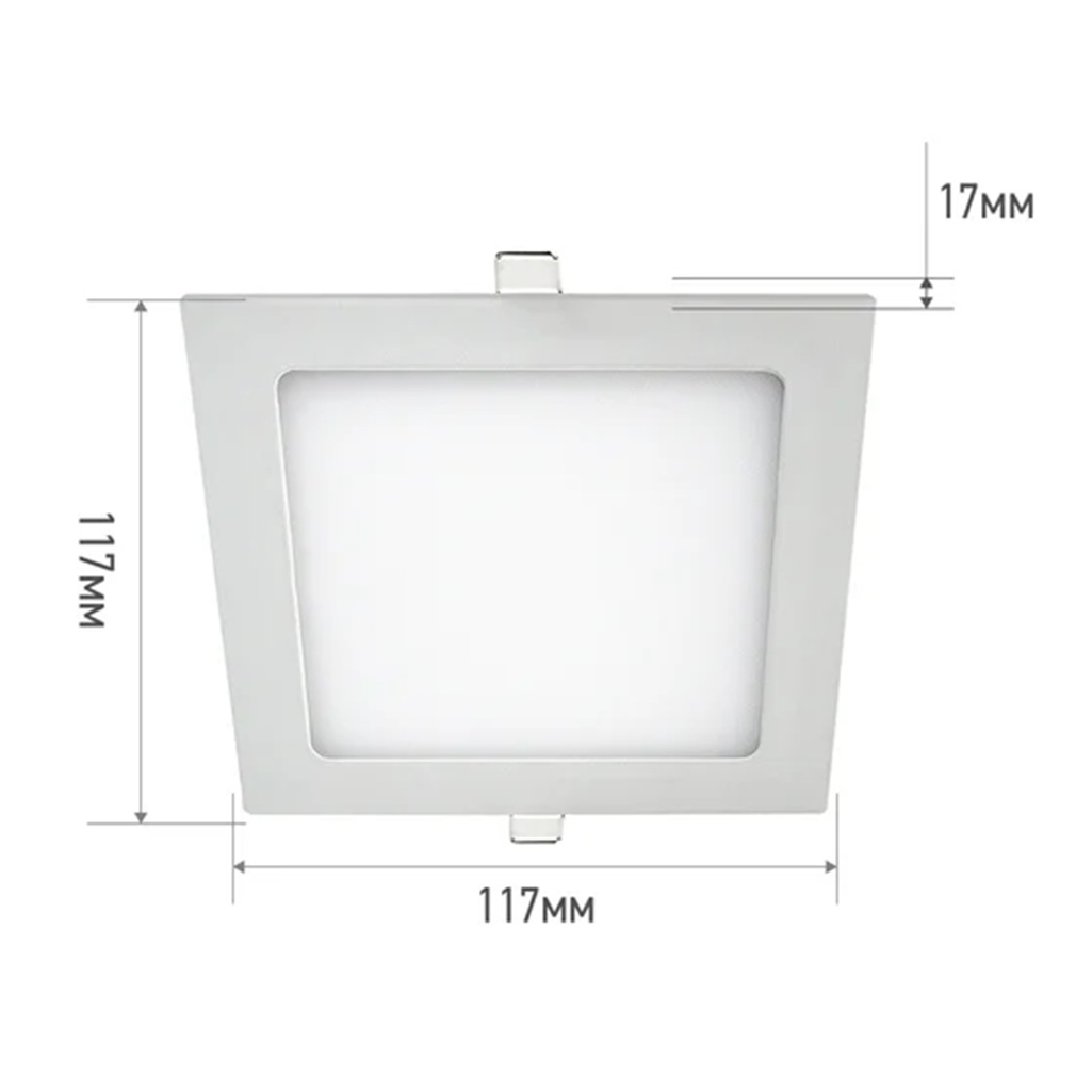Панель светодиодная In home SLP 2933 , 6 Вт, 4000К, IP40, встраиваемая, квадратная, белая, 17х117х117 мм
