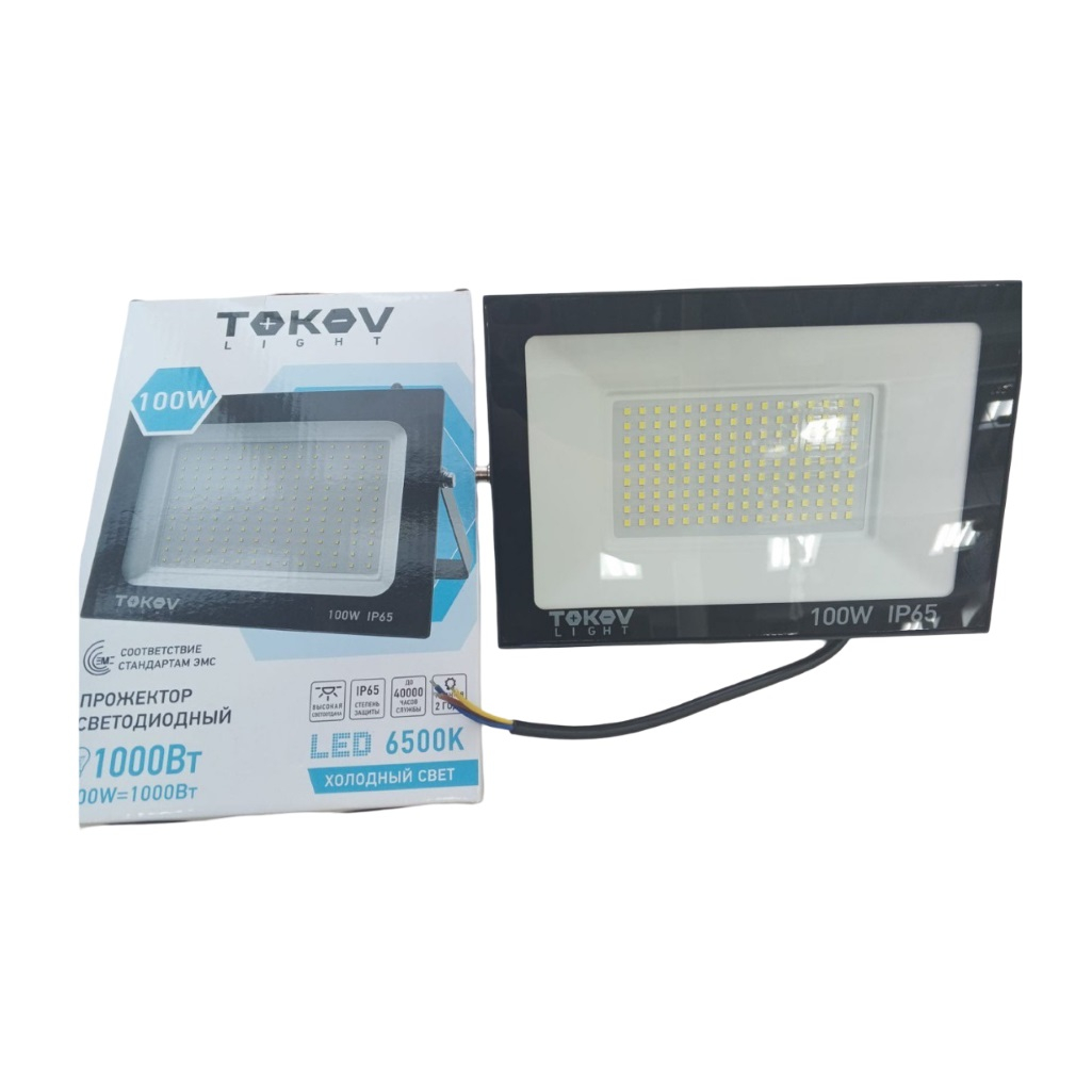 Прожектор светодиодный TOKOV LIGHT TKL-FL/LED-100-6.5K-IP65, 100 Вт, 6500К холодный свет