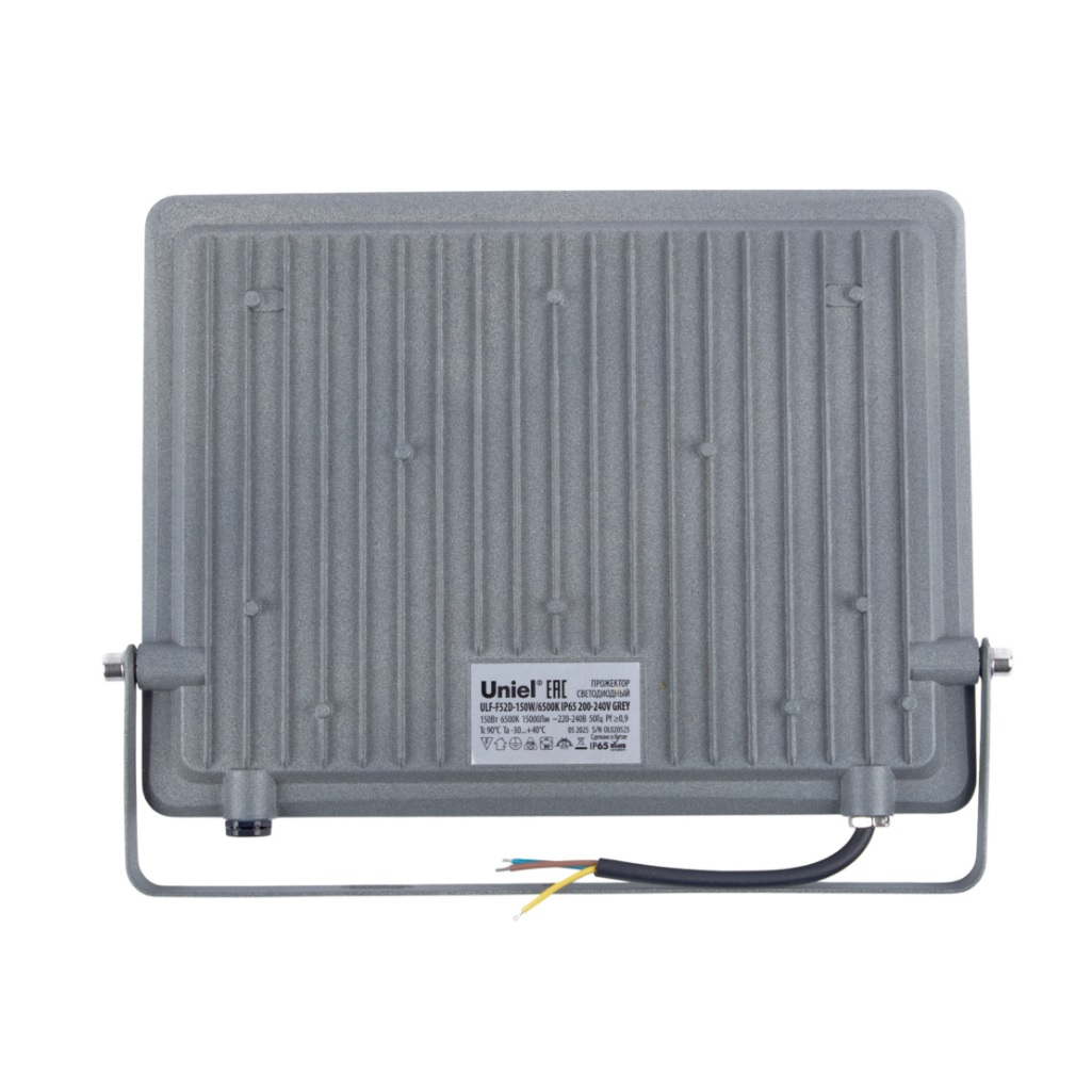 Прожектор светодиодный Uniel ULF-F52D, 150W, дневной свет 6500K, IP65, угол 90 градусов, серый