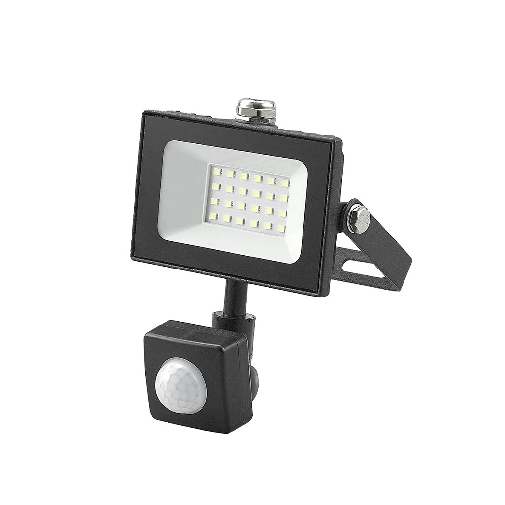 Прожектор светодиодный General GTAB-20BT-IP65-6500-IFR, 20 Вт, 6500К, IP65, датчик движения, черный