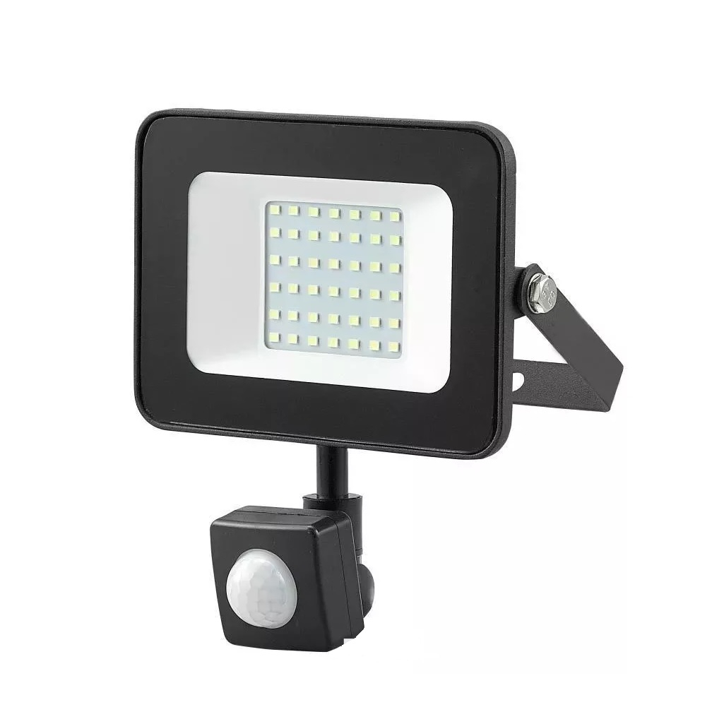 Прожектор светодиодный General GTAB-50BT-IP65-6500-IFR, 50 Вт, 6500К, IP65, датчик движения, черный