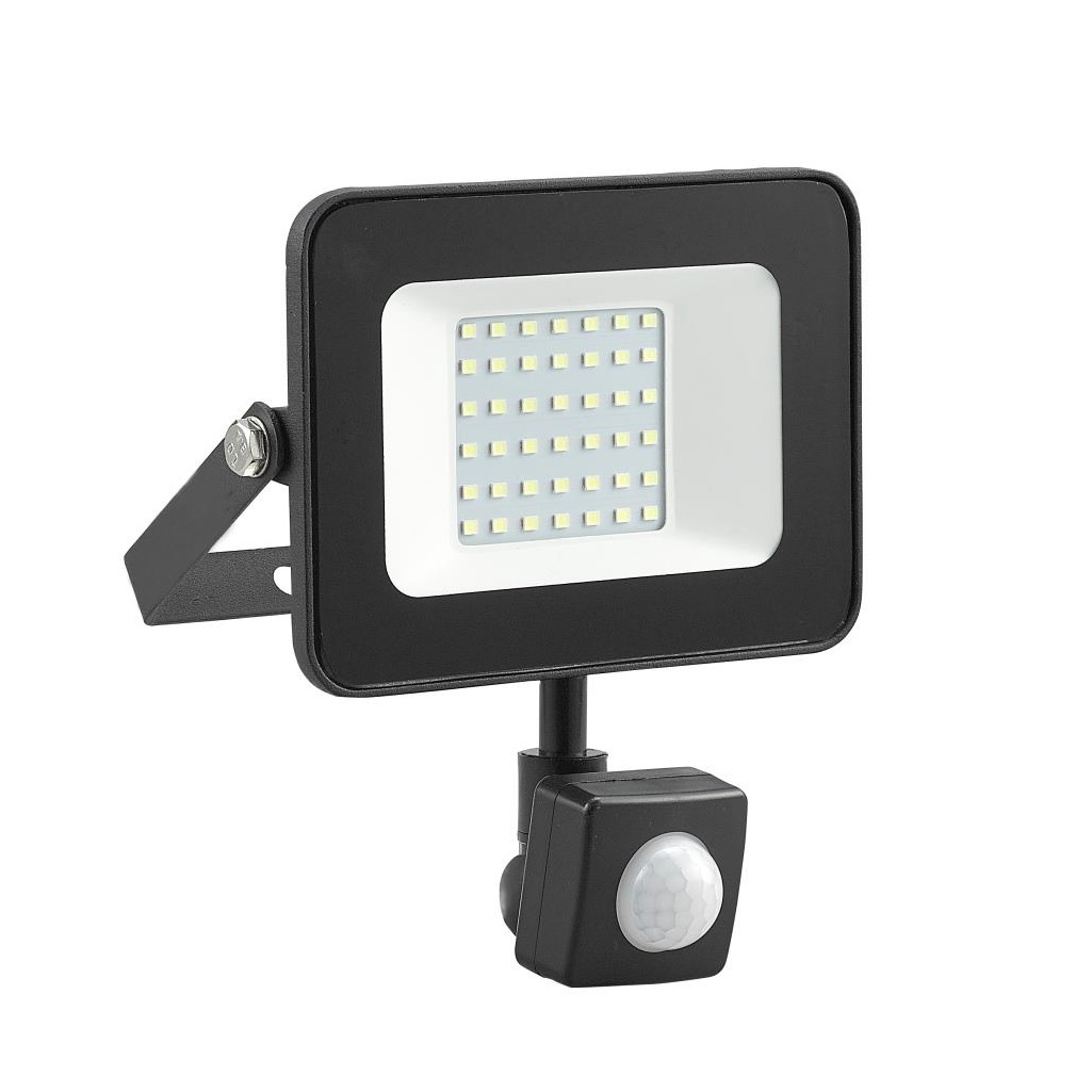 Прожектор светодиодный General GTAB-50BT-IP65-6500-IFR, 50 Вт, 6500К, IP65, датчик движения, черный