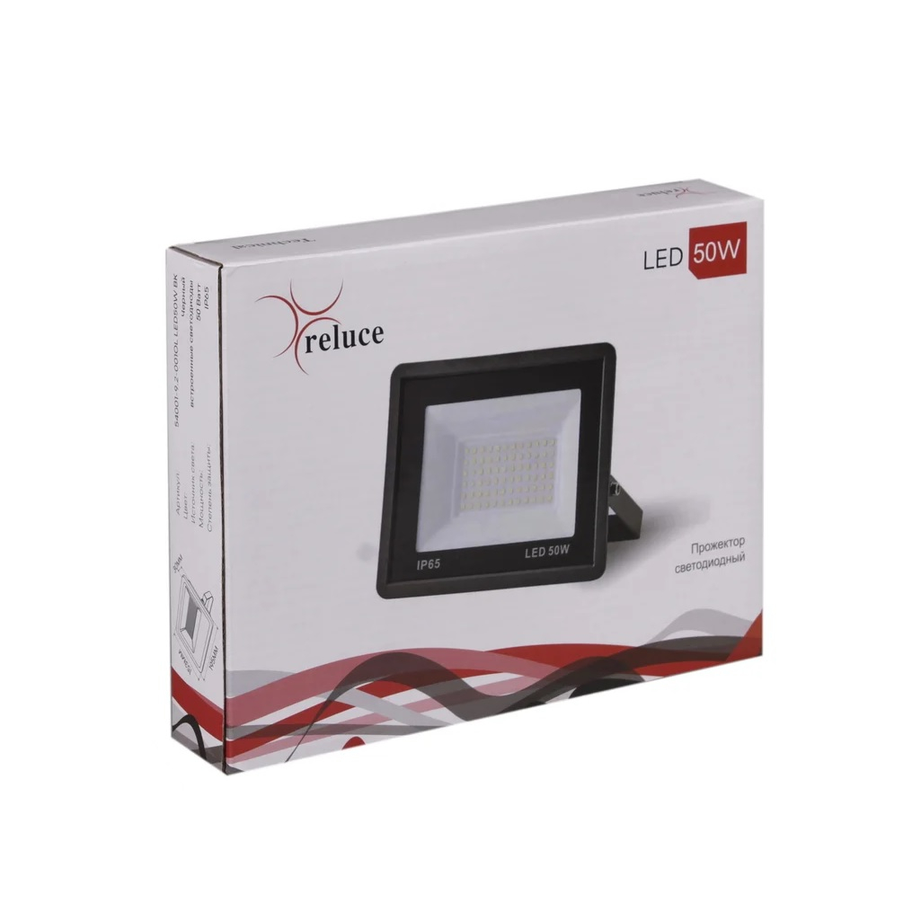 Прожектор светодиодный Reluce 54001-9.2-001OL LED50W BK, IP66, 6500K, 8000 Лм