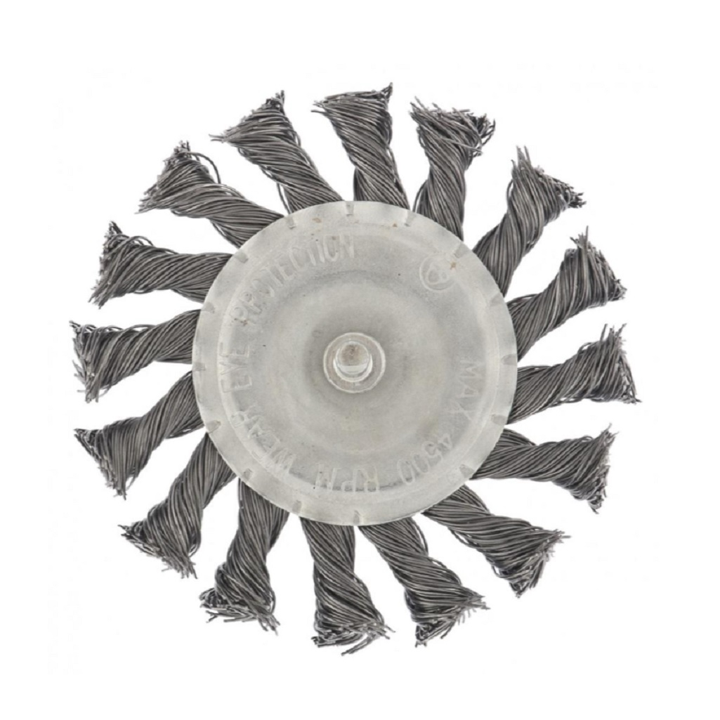 Щетка для дрели Сибртех 744327, плоская со шпилькой, 100 мм