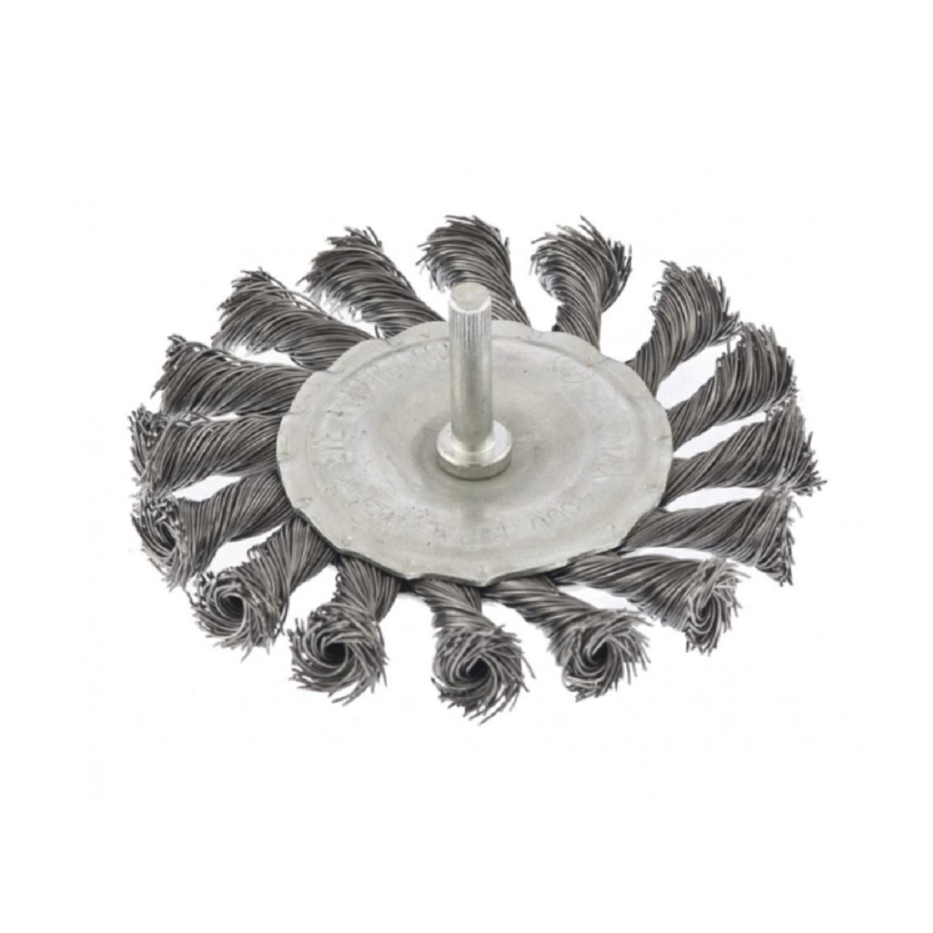 Щетка для дрели Сибртех 744327, плоская со шпилькой, 100 мм