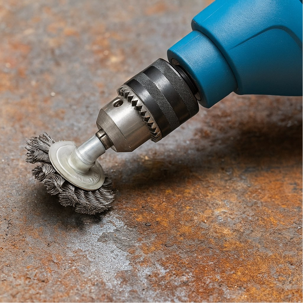 Щетка для дрели Сибртех 744327, плоская со шпилькой, 100 мм