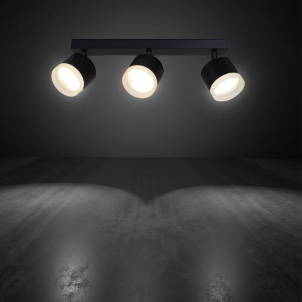 Светильник точечный Reluce 53004-9.5-003IL SPOT LIGHT GX53 BK, 3 лампы, черный с белым