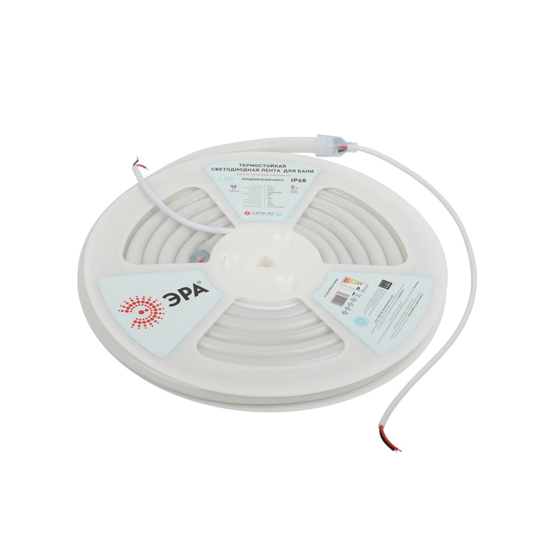 Лента светодиодная термостойкая для бани ЭРА LS2835 Б0062329 SMD2835 120LED 9.6 Вт, 24 В, холодный белый