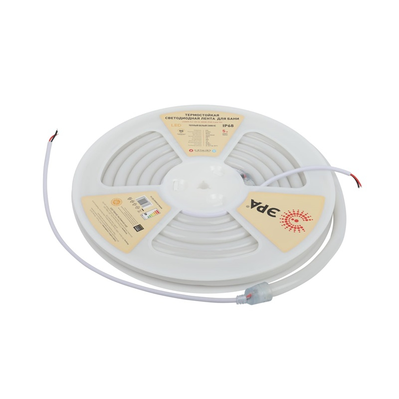 Лента светодиодная термостойкая для бани ЭРА LS2835 Б0062320 SMD2835 120LED 9.6 Вт, 24 В, теплый белый 