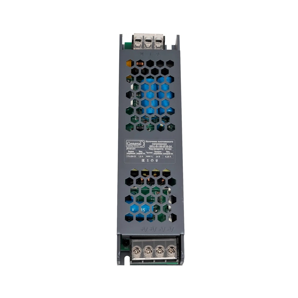 Блок питания для светодиодной ленты General GDLI-S-150W, 24В, 150 Вт, 6.25 А, IP20, G511224