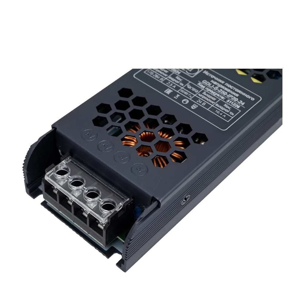 Блок питания для светодиодной ленты General GDLI-S-200W, 24В, 200 Вт, 8.3А, IP20, G511225