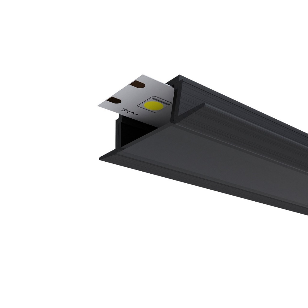 Профиль алюминиевый врезной General Lighting Systems G523140 для светодиодной ленты GAL-GLS-2000-7-22-B-B, черный