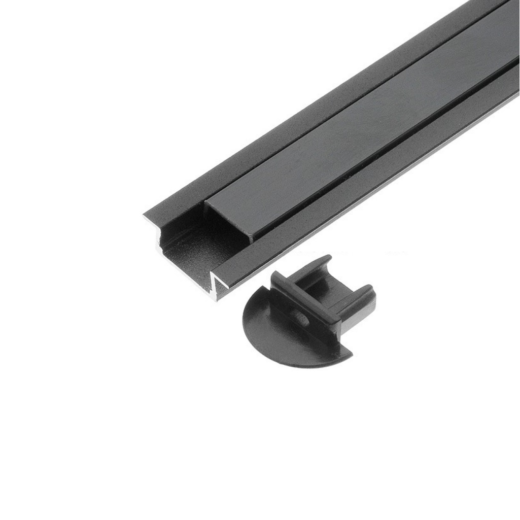 Профиль алюминиевый врезной General Lighting Systems G523140 для светодиодной ленты GAL-GLS-2000-7-22-B-B, черный