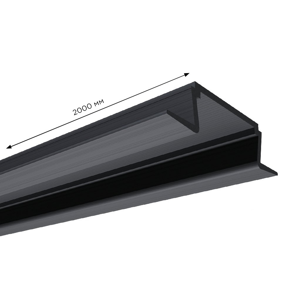 Профиль алюминиевый врезной General Lighting Systems G523140 для светодиодной ленты GAL-GLS-2000-7-22-B-B, черный