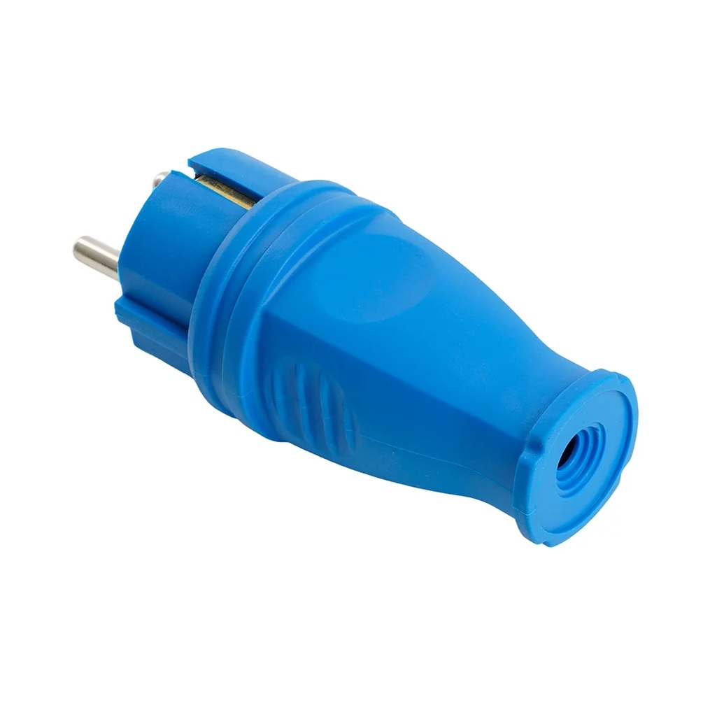 Вилка электрическая Stekker RPG16-21-441 Одри 39161, с заземлением, прямая, каучук, 16A, 250В, IP44, цвет синий