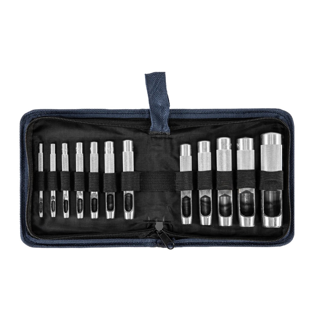 Набор пробойников для кожи Сибртех 18312, 12 штук, 3-19 мм, закаленная сталь