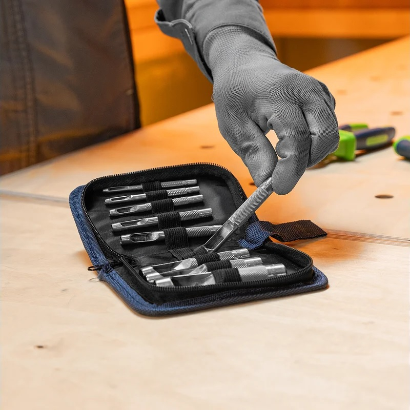 Набор пробойников для кожи Сибртех 18312, 12 штук, 3-19 мм, закаленная сталь