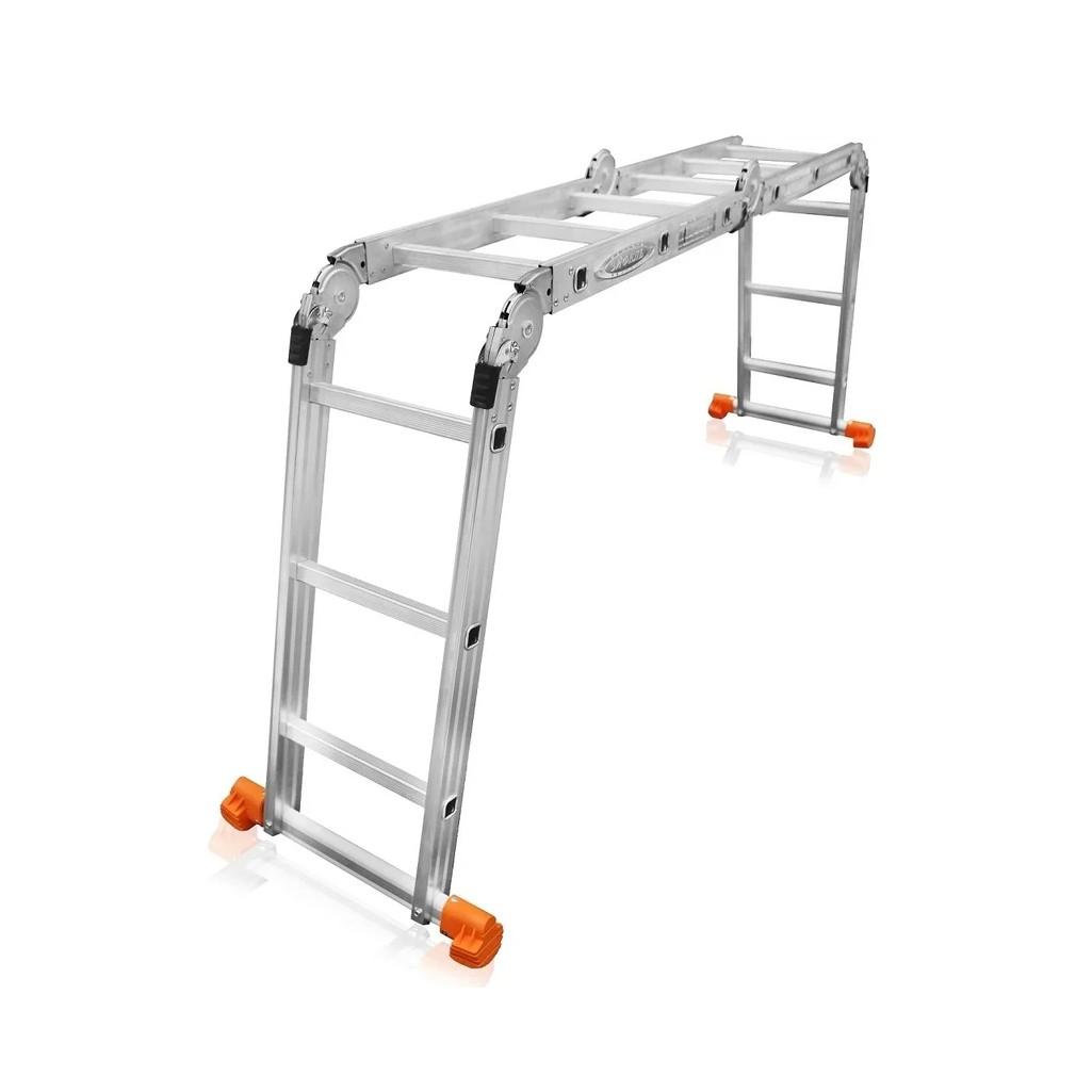 Лестница трансформер Эйфель Классик, алюминиевая, 4х3 ступени, 4 секции, нагрузка до 150 кг