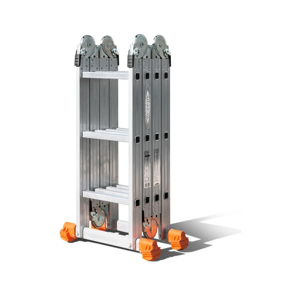 Лестница трансформер Эйфель Классик, алюминиевая, 4х3 ступени, 4 секции, нагрузка до 150 кг