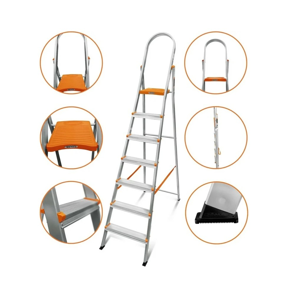 Лестница-стремянка Эйфель Мечта 107, 7 ступеней, 1 секция, алюминиевая, нагрузка до 150 кг