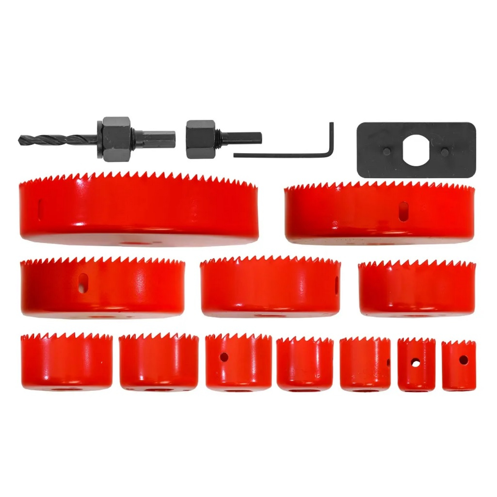 Набор коронок Энкор по дереву 19-127, 2 адаптера, в упаковке 16 предметов