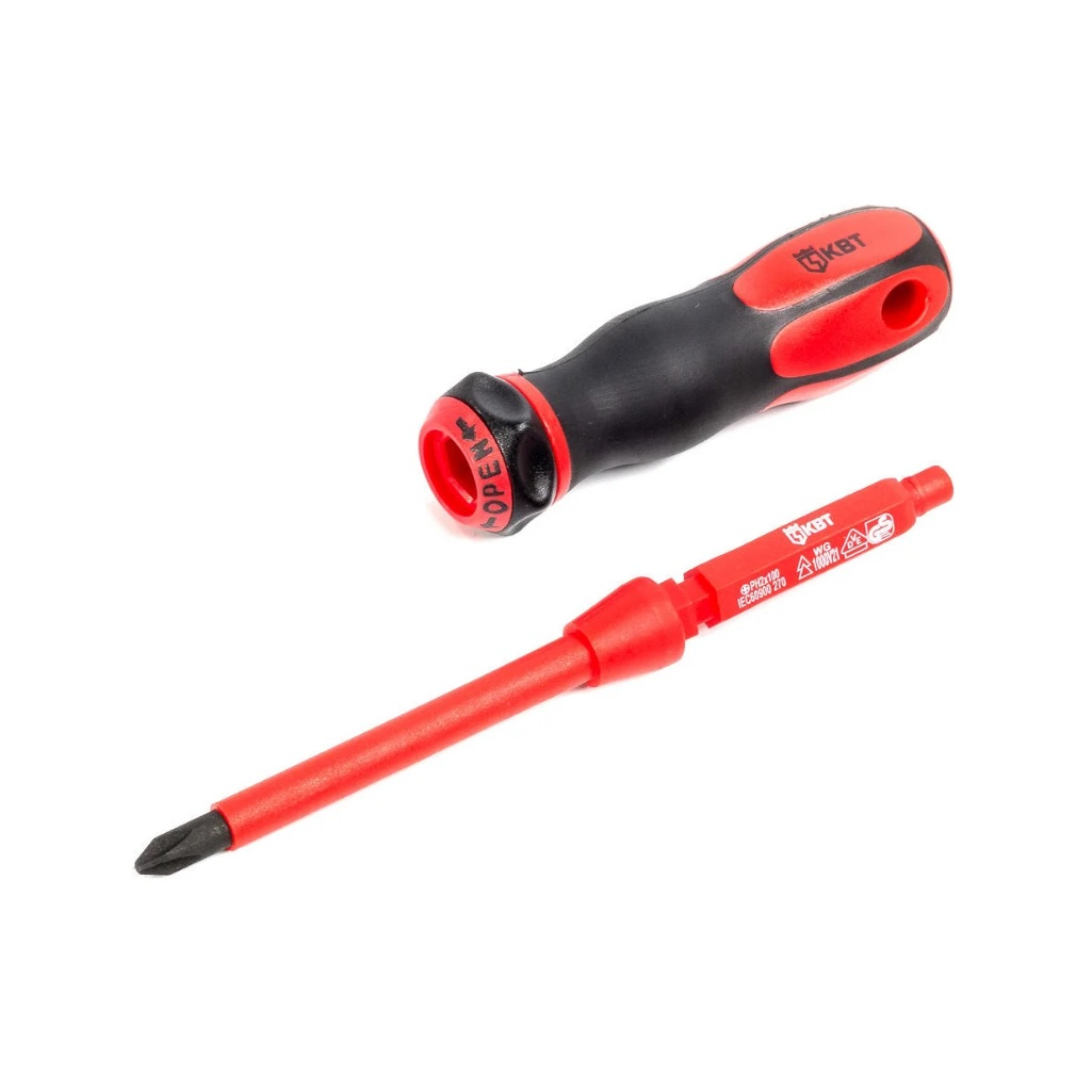 Набор диэлектрических отверток КВТ НИО-1107, 61949, ручка, 7 сменных бит, намагниченный наконечник