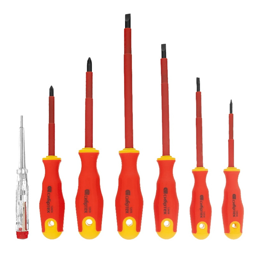 Набор отверток Сибртех 12936, диэлектрический 1000 В, 7 предметов