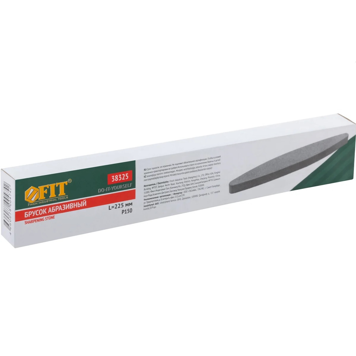 Брусок абразивный FIT 38325, 35х225 мм, овальный, односторонний, Р150, оксид алюминия