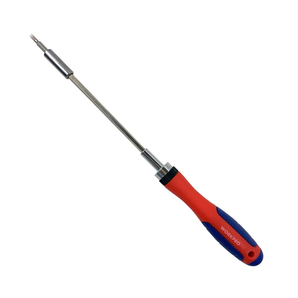 Отвертка с трещоткой Workpro WP200516, эргономичная рукоятка, 18 предметов