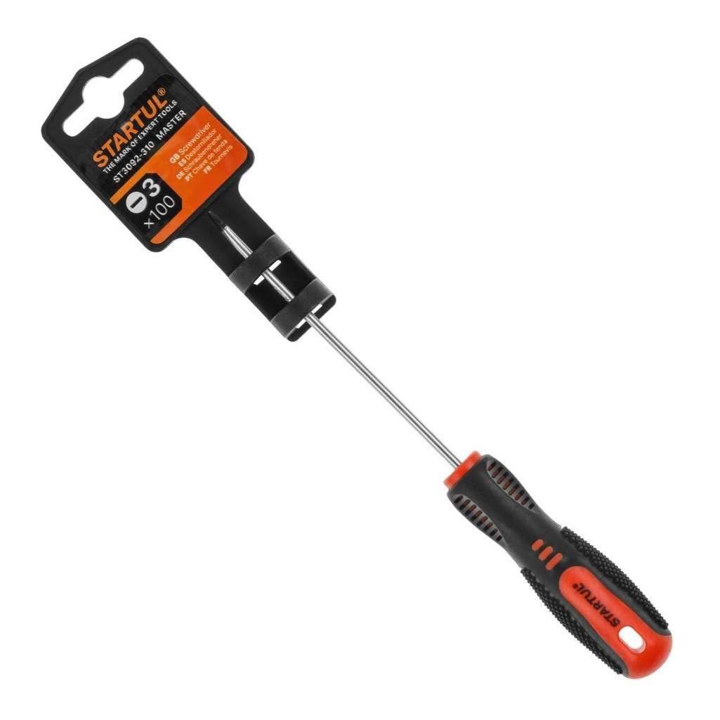 Отвертка шлицевая Startul Master ST3092-310, SL3х100 мм, двухкомпонентная рукоятка