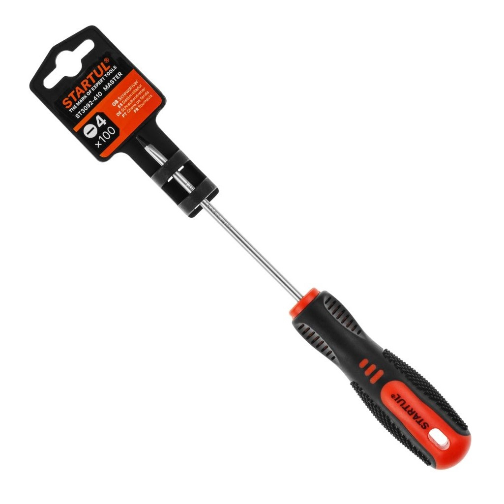 Отвертка шлицевая Startul Master ST3092-410, SL4х100 мм, двухкомпонентная рукоятка