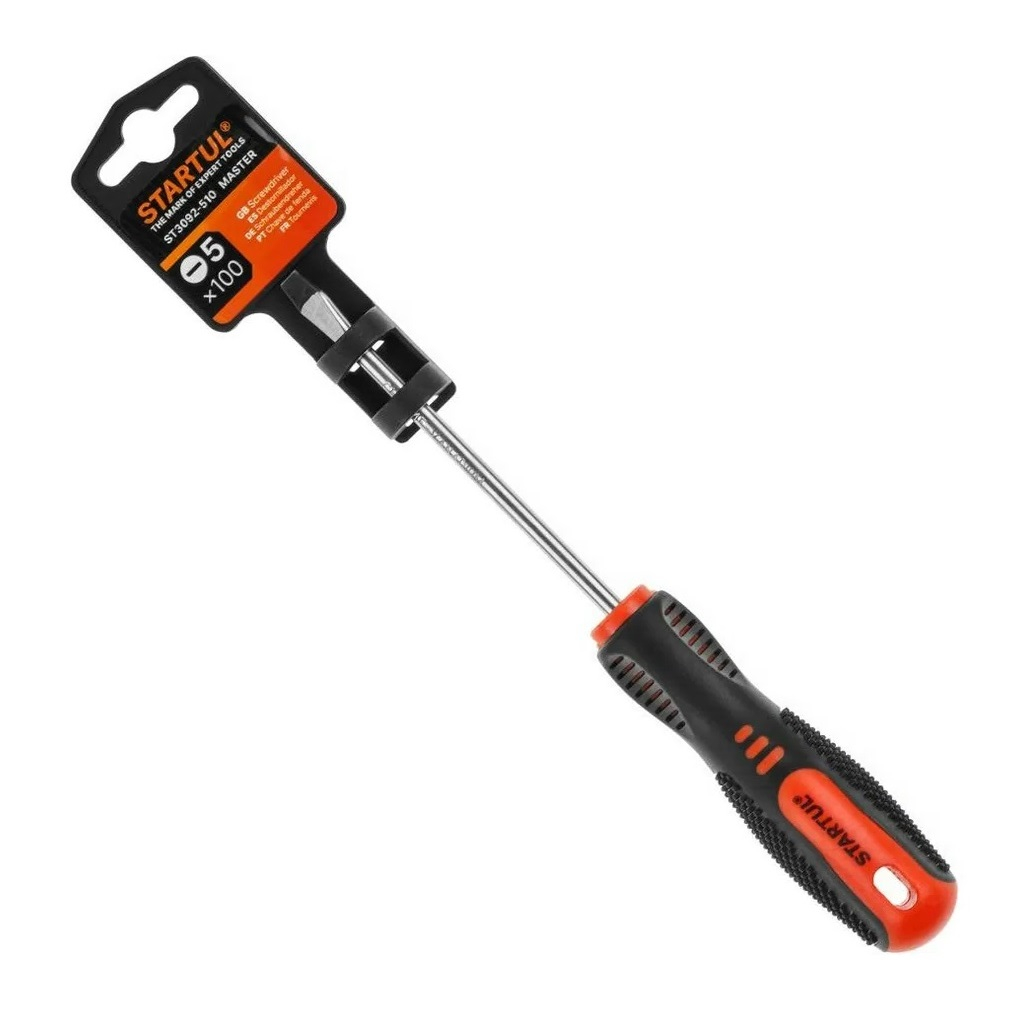 Отвертка шлицевая Startul Master ST3092-510, SL5х100 мм, двухкомпонентная рукоятка