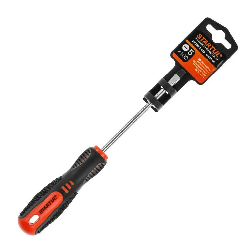 Отвертка шлицевая Startul Master ST3092-510, SL5х100 мм, двухкомпонентная рукоятка