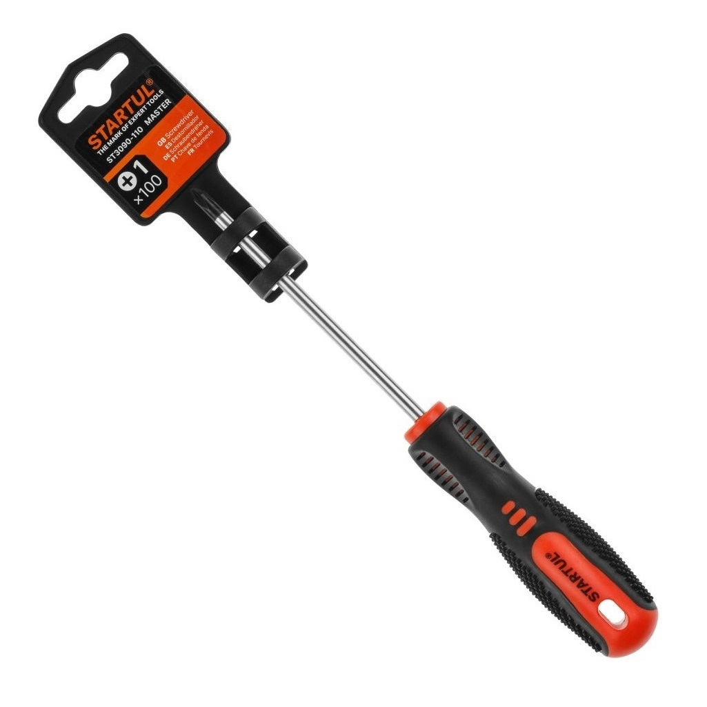Отвертка крестовая Startul Master ST3090-110, PH1х100 мм, двухкомпонентная рукоятка