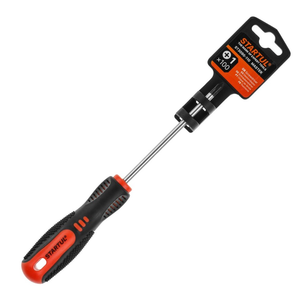 Отвертка крестовая Startul Master ST3090-110, PH1х100 мм, двухкомпонентная рукоятка