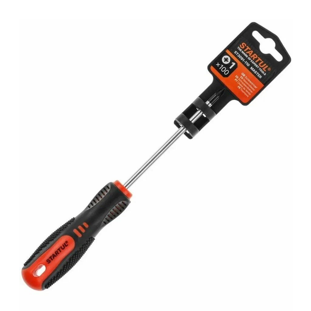 Отвертка крестовая Startul Master ST3091-110, PZ1х100 мм, двухкомпонентная рукоятка