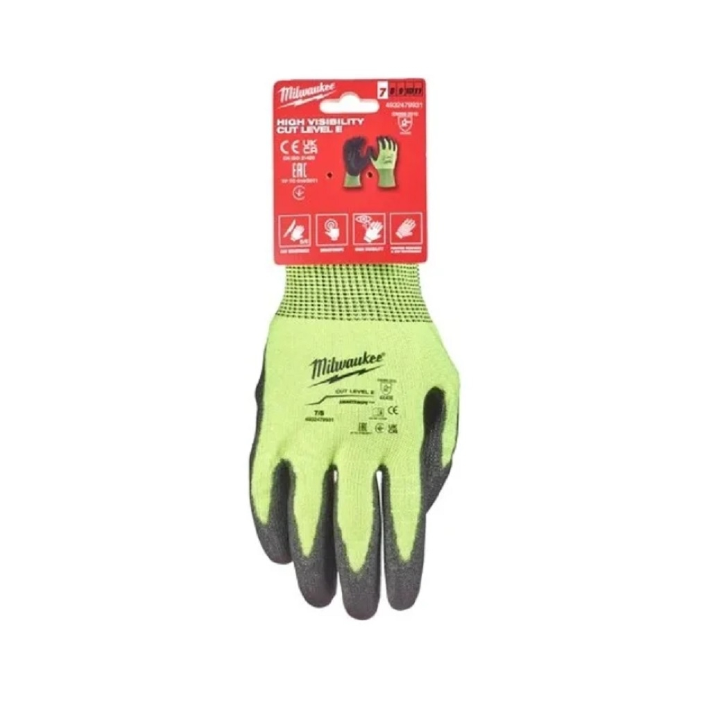 Перчатки Milwaukee High Visibility Cut Level 5 7 S, с защитой от порезов, 4932479931