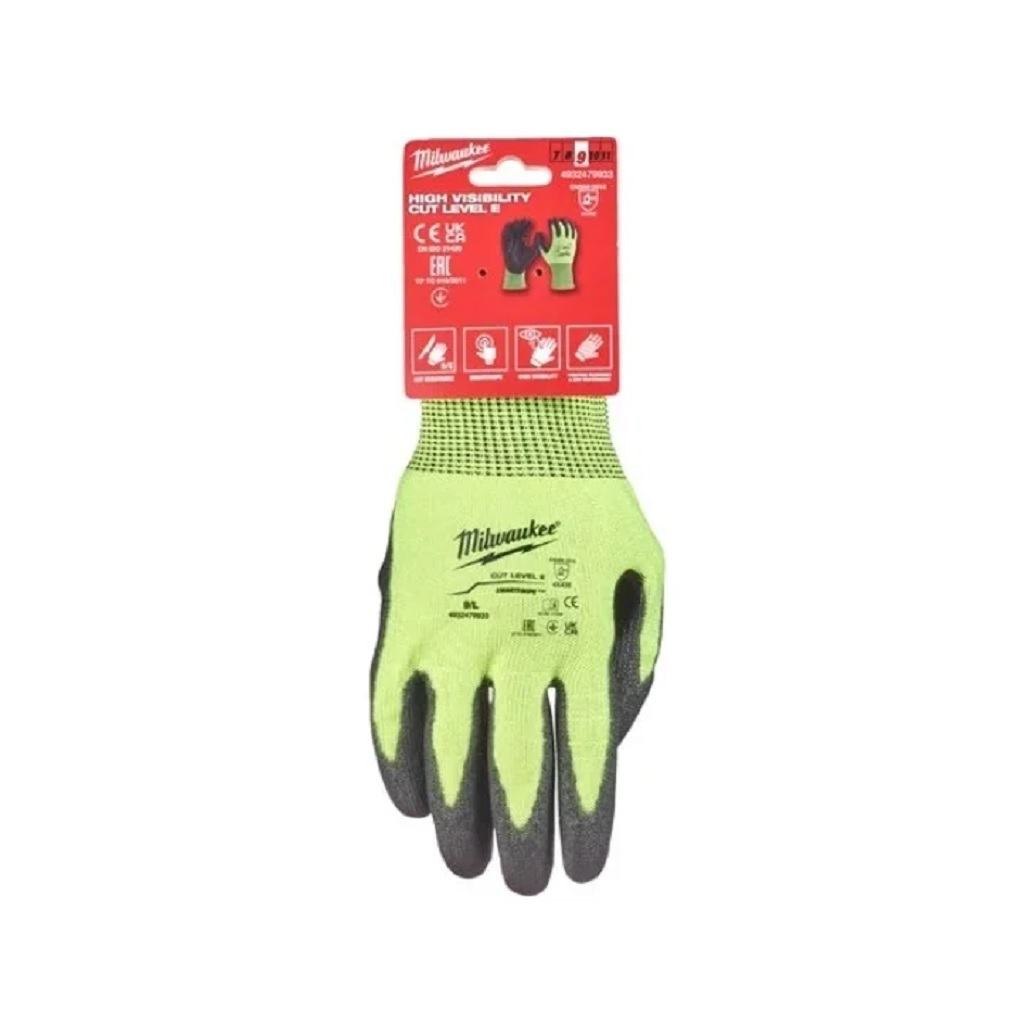 Перчатки Milwaukee High Visibility Cut Level 5 9 L, с защитой от порезов, 4932479933