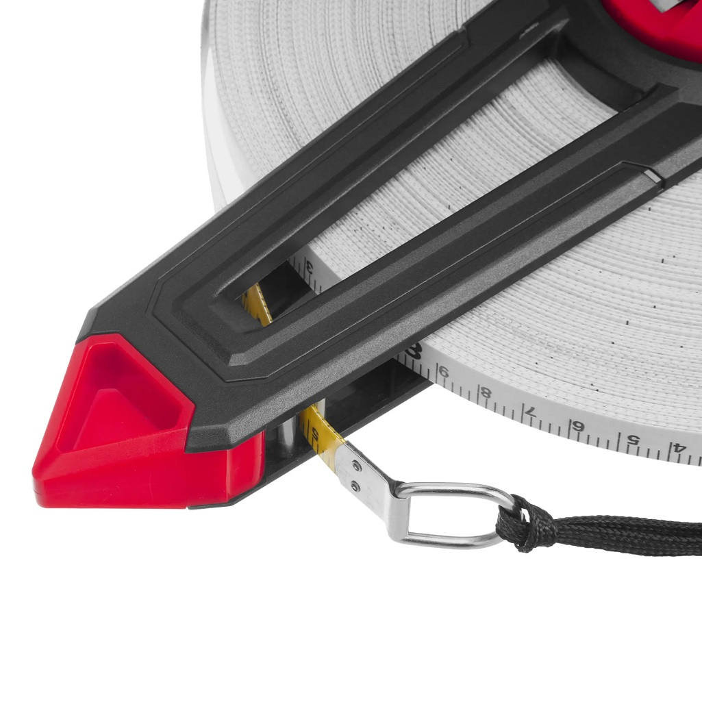 Рулетка геодезическая Matrix 31432, двусторонняя шкала, фиберглассовая лента, 12.5 мм х 100 м