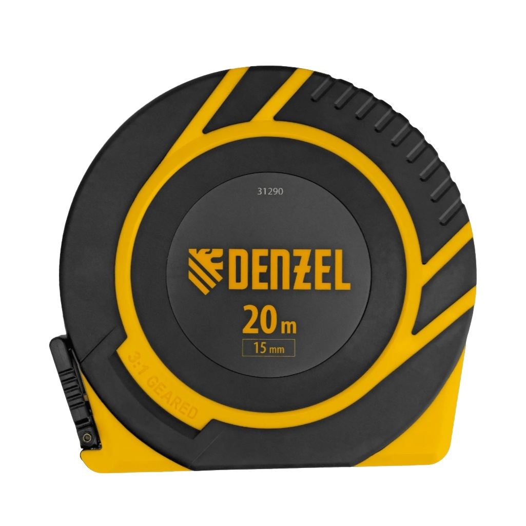 Рулетка геодезическая Denzel 31290, закрытый корпус, фиберглассовая лента, 15 мм х 20 м